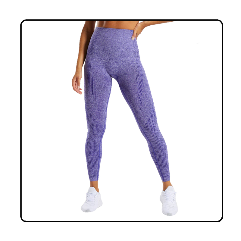 legginsy modelujące fioletowe z wysokim stanem L027 - 1 legginsy modelujące fioletowe z wysokim stanem