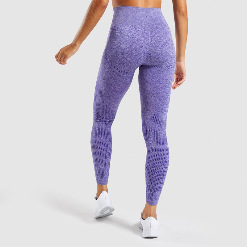 legginsy modelujące fioletowe z wysokim stanem L027 - 2 legginsy modelujące fioletowe wysoki stan