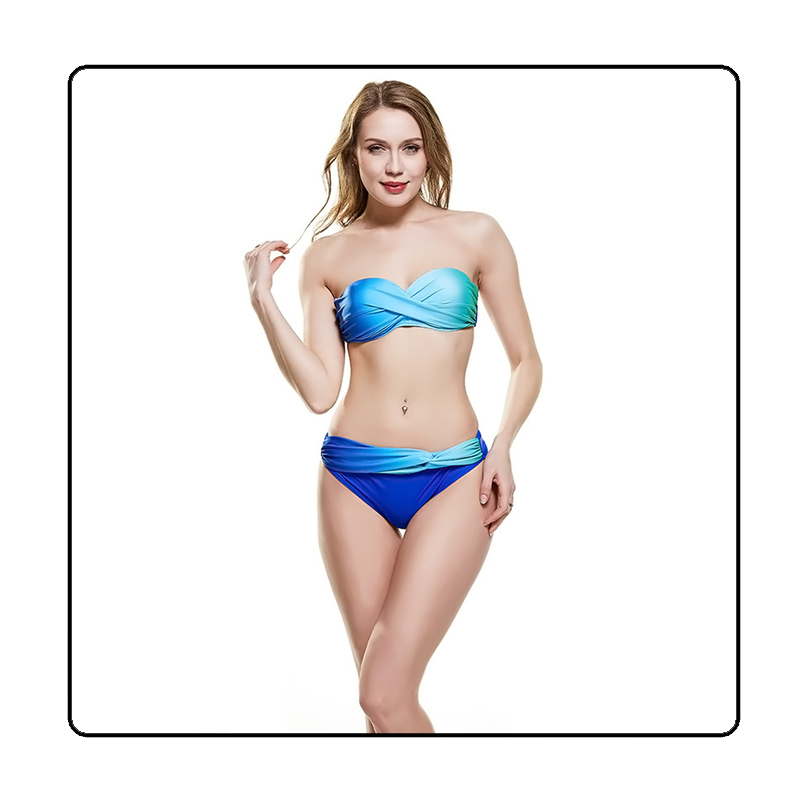 strój kąpielowy niebieski zielony ombre push up modny SK008-1
