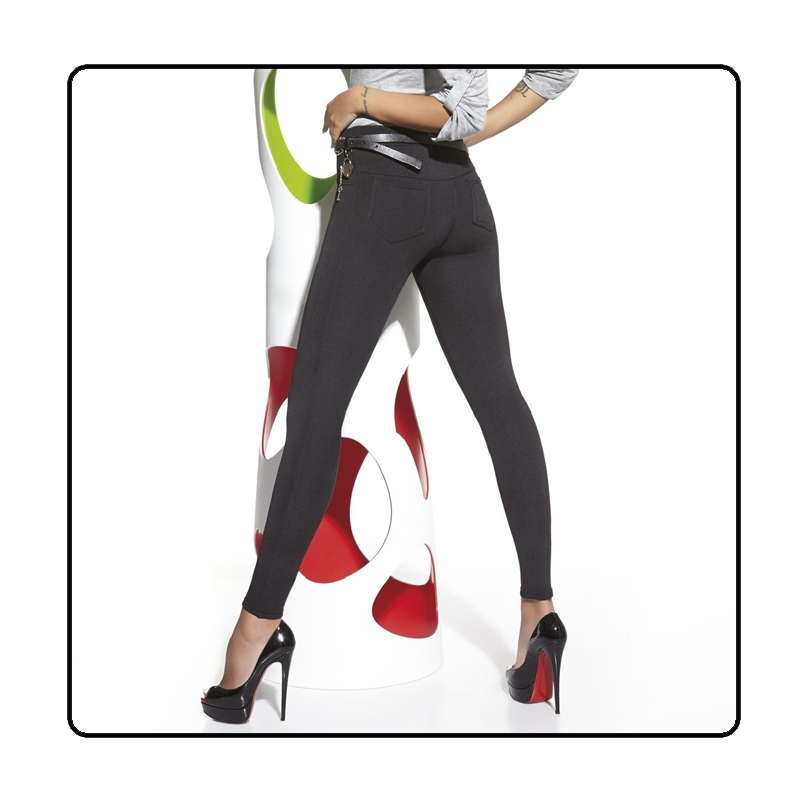 Legginsy Bas Bleu z kieszeniami czarne Marika 200DEN L097 - 1