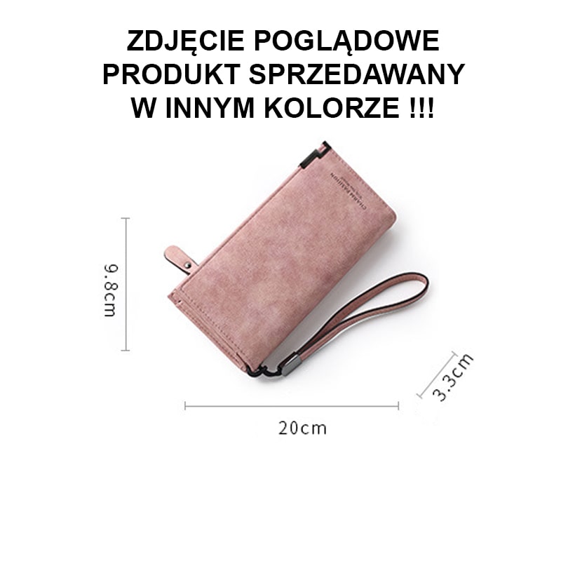 portfel wielofunkcyjny długi pojemny zawieszka na rękę szary P16 -6